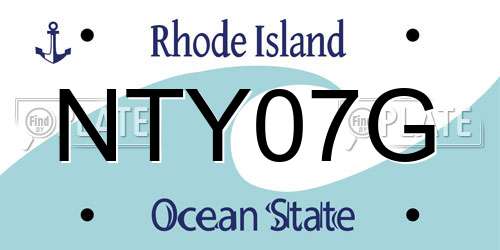 NTY07G Rhode Island License Plate