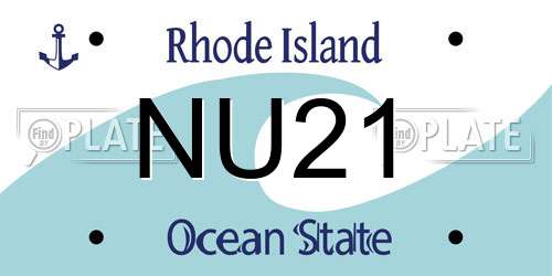 NU21 Rhode Island License Plate