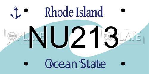 NU213 Rhode Island License Plate