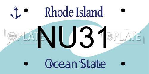 NU31 Rhode Island License Plate