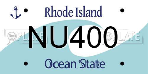 NU400 Rhode Island License Plate
