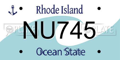 NU745 Rhode Island License Plate