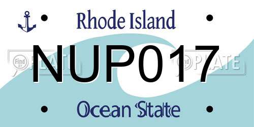 NUP017 Rhode Island License Plate