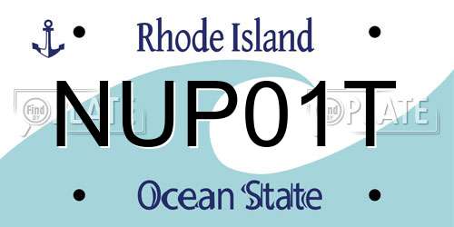 NUP01T Rhode Island License Plate