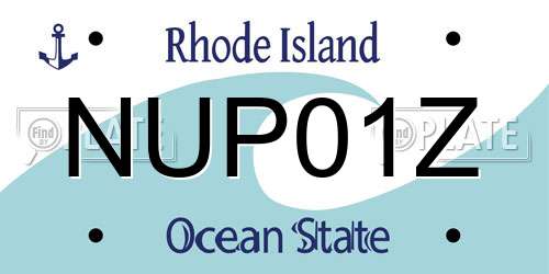 NUP01Z Rhode Island License Plate