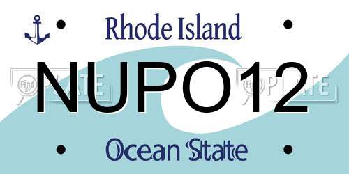 NUPO12 Rhode Island License Plate