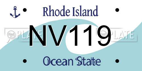 NV119 Rhode Island License Plate