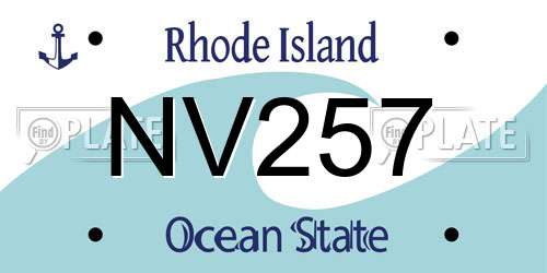 NV257 Rhode Island License Plate