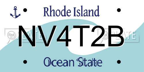 NV4T2B Rhode Island License Plate