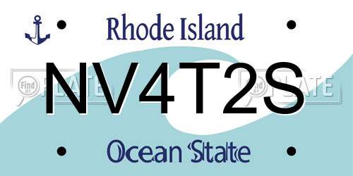 NV4T2S Rhode Island License Plate