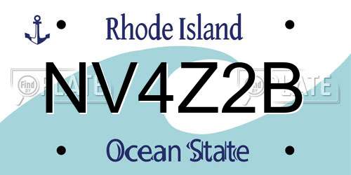 NV4Z2B Rhode Island License Plate