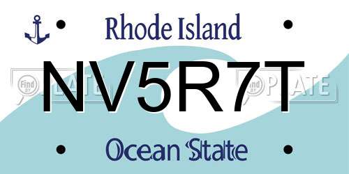 NV5R7T Rhode Island License Plate