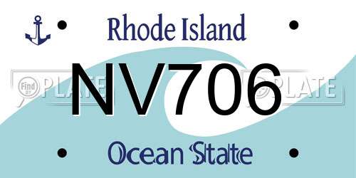 NV706 Rhode Island License Plate