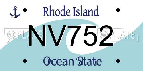 NV752 Rhode Island License Plate