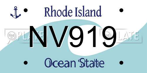 NV919 Rhode Island License Plate