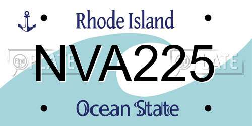 NVA225 Rhode Island License Plate