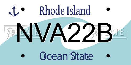 NVA22B Rhode Island License Plate