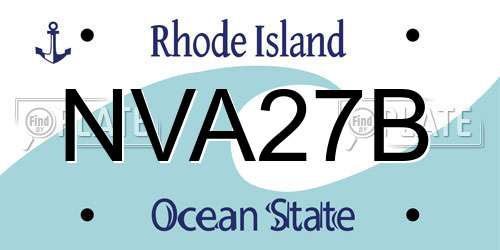 NVA27B Rhode Island License Plate