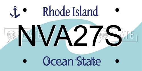 NVA27S Rhode Island License Plate