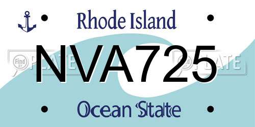 NVA725 Rhode Island License Plate
