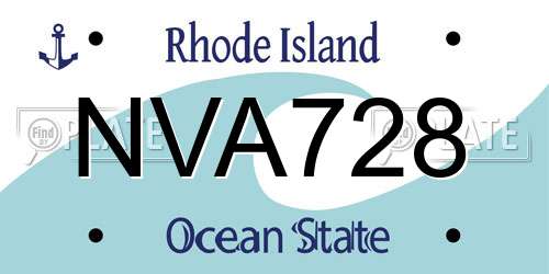 NVA728 Rhode Island License Plate
