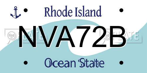 NVA72B Rhode Island License Plate