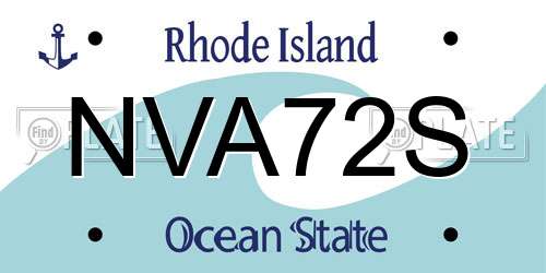 NVA72S Rhode Island License Plate
