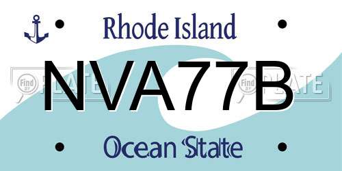 NVA77B Rhode Island License Plate