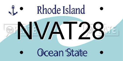 NVAT28 Rhode Island License Plate