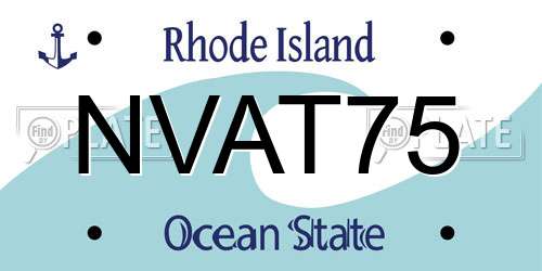 NVAT75 Rhode Island License Plate