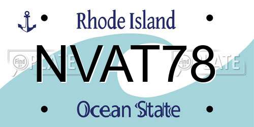 NVAT78 Rhode Island License Plate