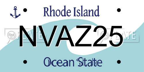 NVAZ25 Rhode Island License Plate