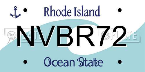 NVBR72 Rhode Island License Plate