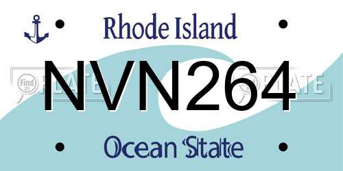 NVN264 Rhode Island License Plate
