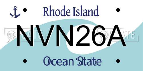 NVN26A Rhode Island License Plate