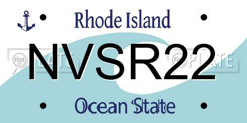 NVSR22 Rhode Island License Plate
