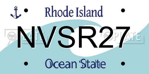 NVSR27 Rhode Island License Plate