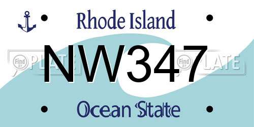 NW347 Rhode Island License Plate