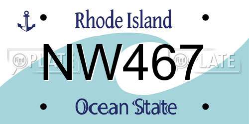 NW467 Rhode Island License Plate