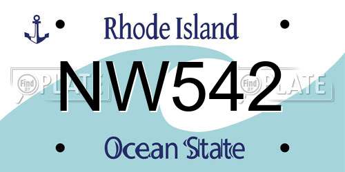 NW542 Rhode Island License Plate