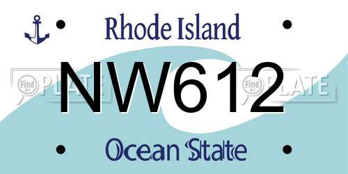 NW612 Rhode Island License Plate