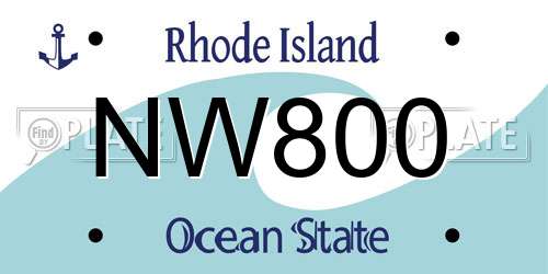 NW800 Rhode Island License Plate