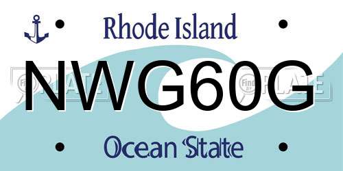 NWG60G Rhode Island License Plate