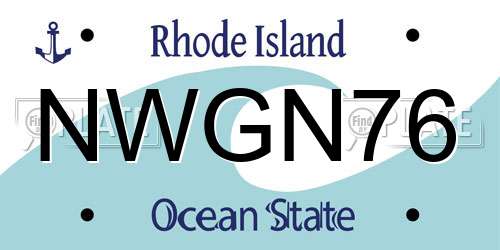 NWGN76 Rhode Island License Plate