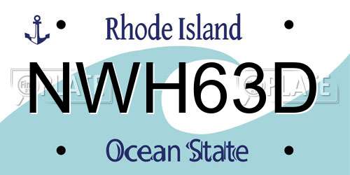 NWH63D Rhode Island License Plate