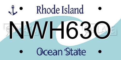 NWH63O Rhode Island License Plate