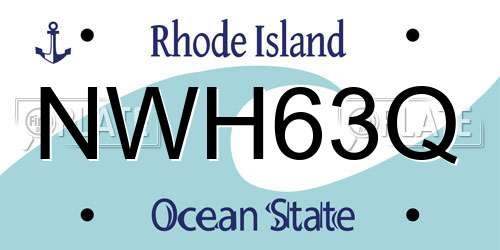 NWH63Q Rhode Island License Plate
