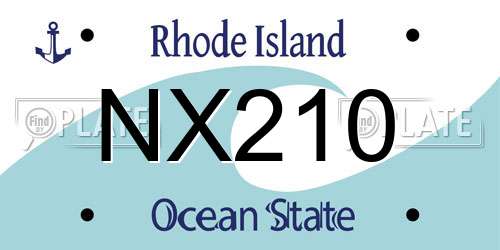 NX210 Rhode Island License Plate