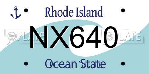 NX640 Rhode Island License Plate
