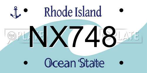 NX748 Rhode Island License Plate